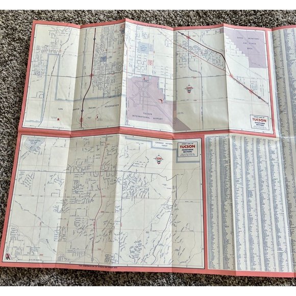 1969 Tucson Arizona Road Map Chevron Island Standard Stations Advertising - Picture 6 of 8